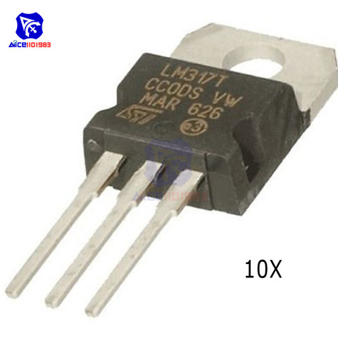 10 pièces/lot IC puces LM317T LM317 317 régulateur réglable Transistor TO-220 régulateur de tension Circuit intégré d'origine ► Photo 1/1