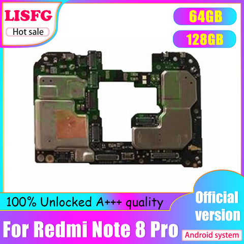 Pour Xiaomi Redmi Note 8 Pro carte mère originale 64GB 128GB ROM pour Hongmi Note 8 Pro Redmi Note 8 Pro carte mère carte mère ► Photo 1/1