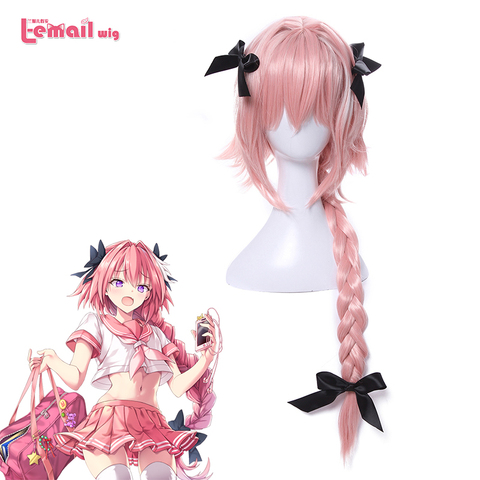 L-email-perruque de Cosplay nouveauté, perruques de destin de jeu apocryphe Astolfo, coiffures synthétiques longues roses résistantes à la chaleur, coiffure pour Halloween ► Photo 1/6