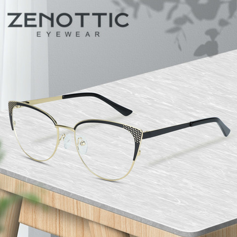 ZENOTTIC – lunettes yeux de chat pour femmes, monture complète, tendance, myopie, hypermétropie, optique ► Photo 1/6