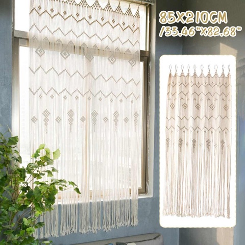 200x85CM Bohemian Handmade Wall Hanging Woven Tapestry Room Door Window Curtain Wedding Backdrop Macrame Hanging Curtain Decor ► Photo 1/1