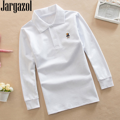 Jargazol – chemise à manches longues pour garçon, Polo d'automne, hauts d'école pour adolescents, vêtements pour petits enfants, tenues à la mode avec broderie de dessin animé ► Photo 1/6