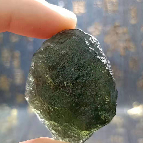 Perles en verre naturel Moldavite tchèque, pierre brute, cristal énergétique ► Photo 1/6