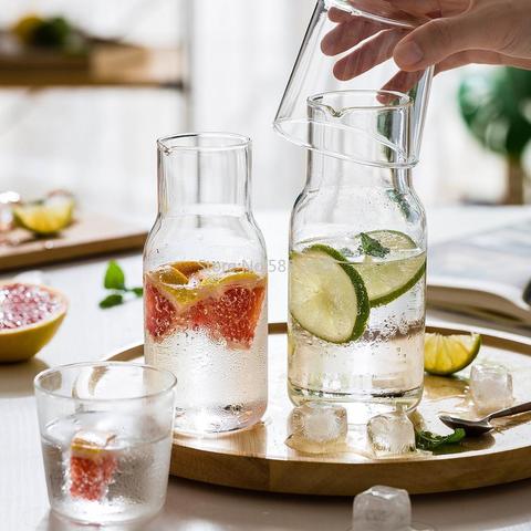 Carafe à eau avec gobelet verre bouteille d'eau chaude froide tasse ensembles chevet pichet d'eau haute température résistance bouteille ► Photo 1/6