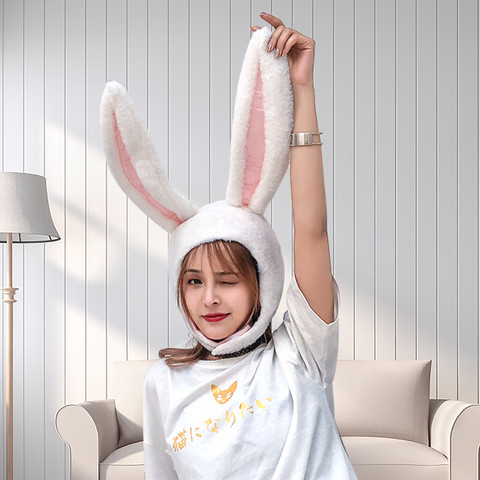 Fête de noël mignon Cosplay femmes filles longues oreilles de lapin casquette Cosplay Beanie en peluche chapeau oreilles de lapin chapeau lapin couvre-chef vacances chapeau ► Photo 1/6