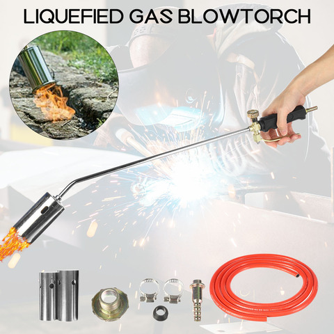 1 ensemble torche à gaz de soudage liquéfié pistolet à feu torche à gaz de soudage brûleur à mauvaises herbes accessoires de soudage torche de chauffage gaz Propane Butane ► Photo 1/6