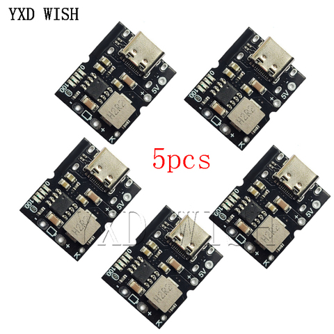 Panneau de Protection de charge de batterie au Lithium 5V 2A type-c USB, 5 pièces, Module de puissance élévateur, affichage LED, chargeur USB DIY ► Photo 1/3