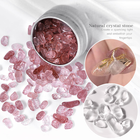 1 boîte cristal pierres naturelles irrégulières écrase pierres coloré Nail Art décorations Style japonais bricolage UV Gel vernis accessoires ► Photo 1/6