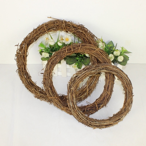 Couronne de décoration de noël, 1 pièce, 12-25cm, pour mariage, matériel de guirlande, couronne en rotin, bricolage ► Photo 1/6