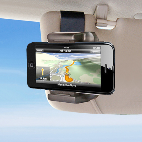 Voiture pare-soleil support pour téléphone support universel voiture Clip pare-soleil cellule support de téléphone pour iphone X GPS support dans voiture Mobile Clip ► Photo 1/6