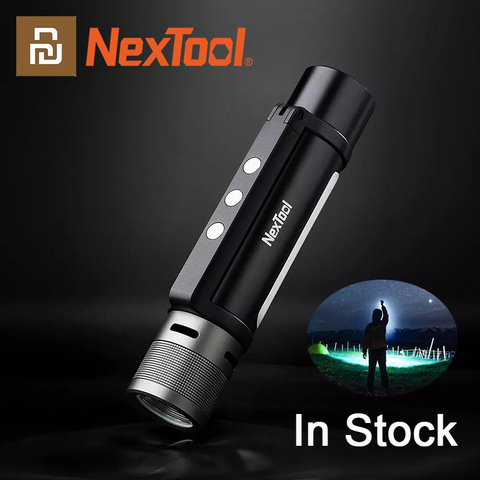 NexTool extérieur 6 en 1 lampe de poche LED Ultra lumineux torche étanche Camping veilleuse Zoomable Portable lampe de secours ► Photo 1/6