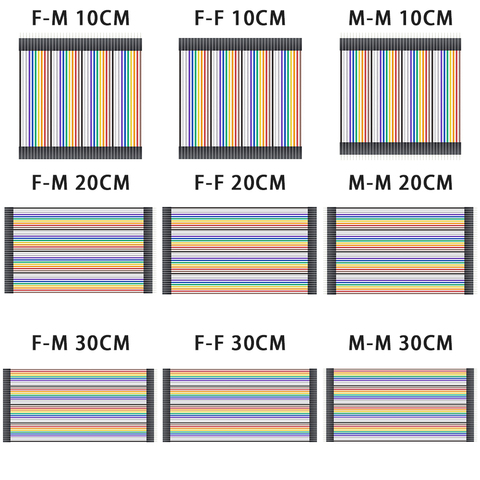 Câbles Dupont de 10cm/20CM/30CM, mâle à mâle, femelle à mâle, femelle à femelle, cavalier pour arduino, KIT de bricolage ► Photo 1/6