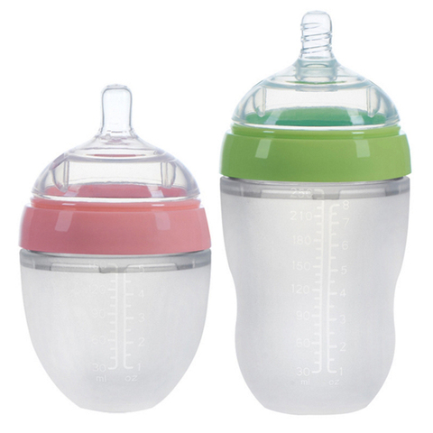 4 Styles de biberons pour nouveau-né, en Silicone, de calibre large, Anti-flatulence, avec poignée, fournitures pour bébé, outils d'alimentation pour lait pour enfants ► Photo 1/6