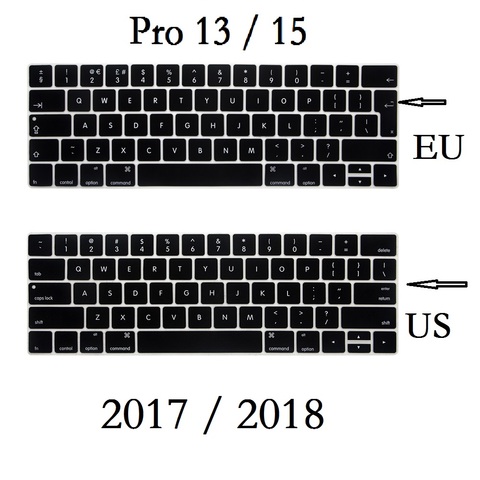 Peau de clavier ue-US et anglais pour Macbook Pro, housse de clavier étanche, silicone, pour modèles 13 15 2022 A1989 A1990 ► Photo 1/6