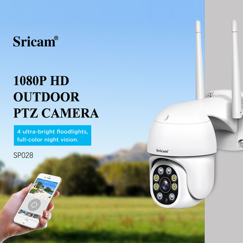 Sricam SP028 2MP PTZ WiFi caméra 1080P Ai suivi automatique caméra IP extérieure bidirectionnelle Audio IR Vision nocturne vidéo CCTV Surveillance ► Photo 1/6