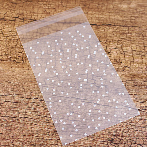 100 pcs En Plastique Transparent Cellophane Polka Dot Bonbons Cookie Cadeau Sac avec BRICOLAGE Auto-Adhésif Poche De Mariage de Fête D'anniversaire ► Photo 1/6