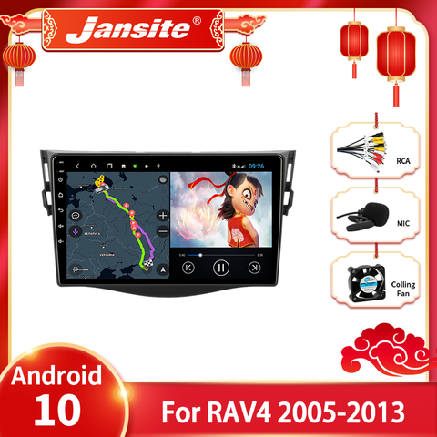 Jansite – autoradio Android 10.0, Navigation GPS, lecteur multimédia vidéo, DVD, stéréo, 2 din, unité centrale pour voiture Toyota RAV4 (2005 – 2013) ► Photo 1/6