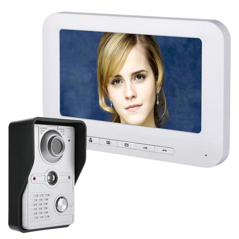 Sonnette d'interphone visuel 7 ''TFT LCD système de visiophone filaire moniteur intérieur 700TVL extérieur IR Support de caméra déverrouiller ► Photo 1/6