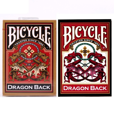 Jeu de cartes de jeu Dragon Back pour magicien professionnel, jeu de cartes magiques de Poker Standard, rouge/or, accessoires pour magicien professionnel ► Photo 1/1