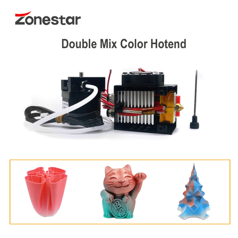 ZONESTAR mise à jour mélange tête de couleur imprimante 3D 24V tête d'impression HOTEND 2-en-1 ► Photo 1/6