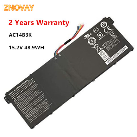 Batterie AC14B3K pour ordinateur portable, pour Acer Aspire R3 R3-131T R5 R5-471T R5-571T ES1-572 15.2V 48.9wh/3220mAh ► Photo 1/2