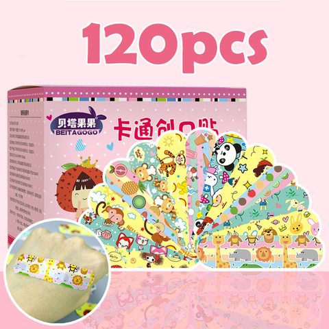 Patchs adhésifs de dessin animé pour enfants, 10/120 pièces, Bandages adhésifs pour blessures imperméables, anti-poussière, premiers soins respirants ► Photo 1/6