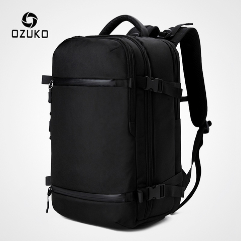 OZUKO-sac à dos pour hommes, grand sac à dos multifonction hydrofuge, chargeur USB, pour 15/17 