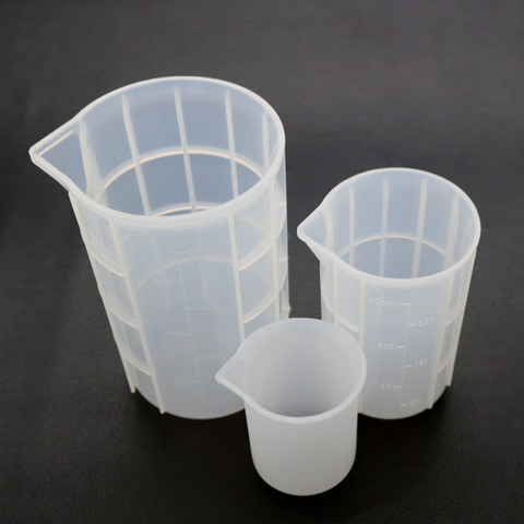 1PC cristal époxy Silicone tasse à mesurer bricolage à la main outil avec échelle antiadhésive réglage des tasses de mélange ► Photo 1/6