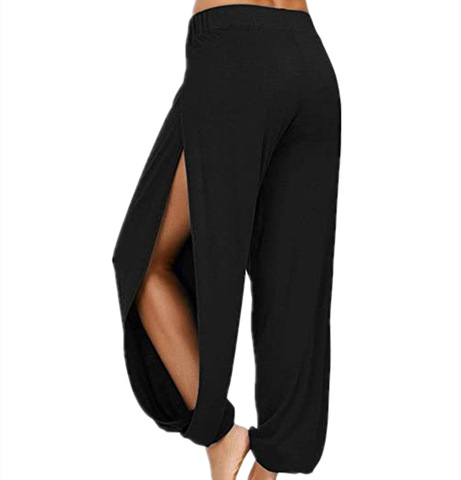 Joyeux joli été haute fente haren pantalon femmes solide hippie harem pantalon large pantalon S-3XL ► Photo 1/6