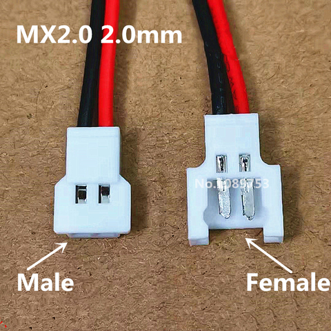 Câble de charge de batterie aérienne, 10 pièces, 51005 51006 MX, pas de 2.0mm, 2p 3p 4p, mâle et femelle, connexion UL1007 26AWG ► Photo 1/4