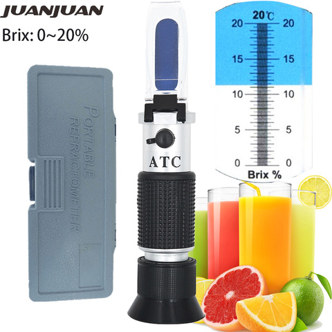 Réfractomètre portatif Brix 0 ~ 32% testeur de Concentration de sucre, avec ATC mesure la teneur en eau du jus Brix 0 ~ 20% 20% de réduction ► Photo 1/6