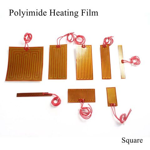 Plaque de Film chauffant en Polyimide, panneau chauffant électrique, tapis électrothermique, feuille adhésive Flexible, 5V 12V 24V PI ► Photo 1/6