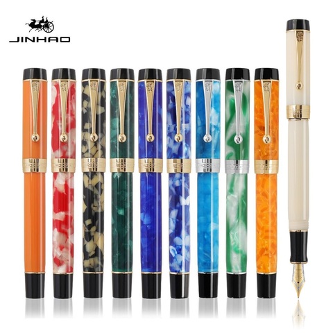 Jinhao siècle 100 série stylo plume Multi couleur acrylique baril Fine plume or garniture bureau d'affaires Signature école A6999 ► Photo 1/6