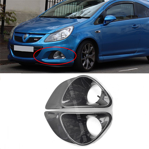 Housses de feu antibrouillard en Fiber de carbone véritable, accessoires de garniture, pour Vauxhall Opel Corsa D VXR OPC, décoration de phares de voiture ► Photo 1/6