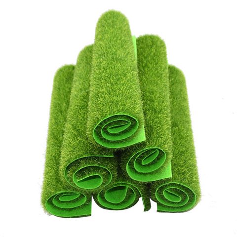 Tapis de gazon artificiel vert, Micro gazon de paysage, décoration de jardin de maison, toucher réel, mousse de pelouse 15X15cm 30X30cm ► Photo 1/6