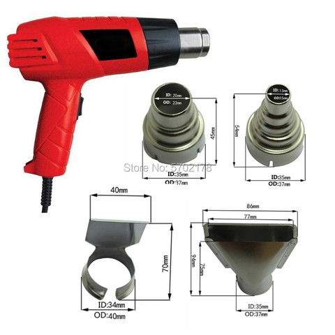 Buse à film thermorétractable portable, pistolet à Air industriel, bouche plate, bouche ronde, coude, pointes ► Photo 1/6