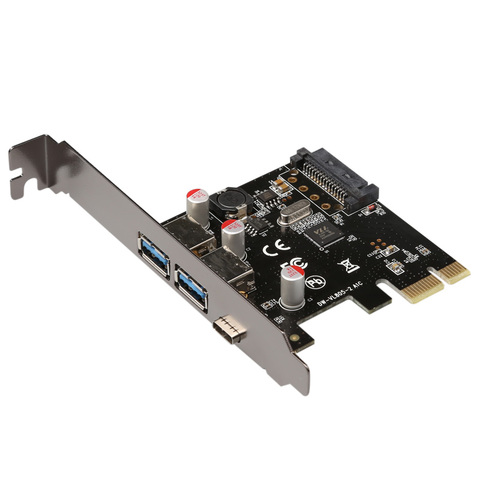 Carte d'extension PCIe USB 3.1 de Type C vers 1 Type C et 2 Type A, PCI Express Riser, carte pour ordinateur de bureau, puces VL805 ► Photo 1/6