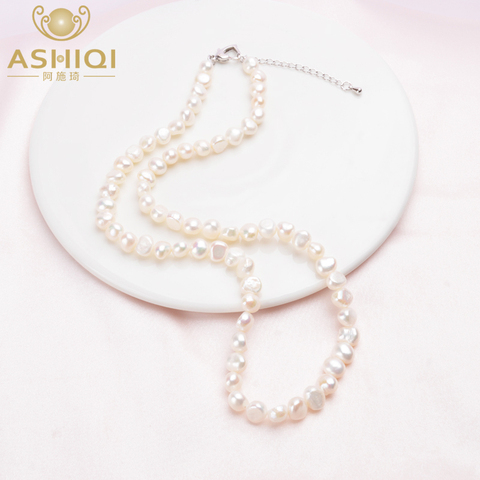 ASHIQI-collier avec perles naturelles, bijou en perles d'eau douce, Vintage, Baroque, pour femmes, tendance, cadeau du nouvel an, 2022 ► Photo 1/6