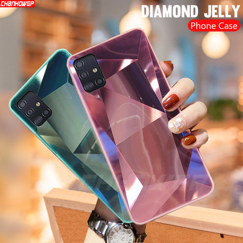 Pour Samsung Galaxy A51 étui 3D diamant prisme holographique Laser étui de téléphone pour Samsung Galaxy A71 SM A515F A717F A 51 71 couverture ► Photo 1/6