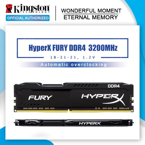 Kingston-mémoire interne HyperX FURY DDR4, 8 go, 2666MHz, 16 go, 2400MHz, 3200MHz, mémoire de bureau, DIMM, 288 broches, mémoire de bureau Gaming ► Photo 1/6