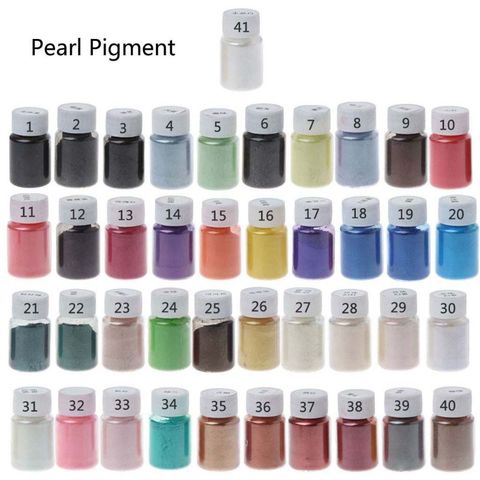 41 couleur nacrée Mica poudre époxy résine colorant perle Pigment fabrication de bijoux 10g ► Photo 1/6