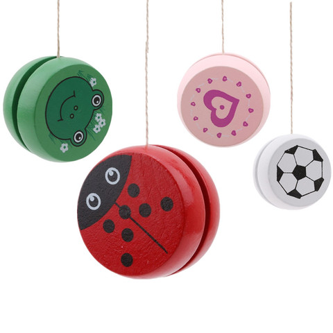 Jouets Yoyo en bois pour enfants, 5cm, imprimés d'animaux mignons, coccinelle, créatif ► Photo 1/6