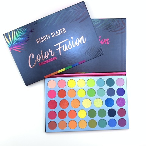 Beauté émaillée 39 couleurs paillettes mat fard à paupières Palette Fluorescent arc-en-ciel disque mettre en évidence fard à paupières Palette maquillage TSLM2 ► Photo 1/6