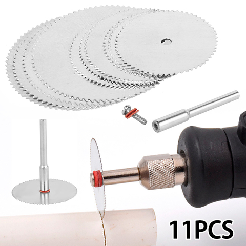 11 pièces Mini lame de scie circulaire électrique meulage disque de coupe outil rotatif pour Dremel métal Cutter outil électrique bois disques de coupe ► Photo 1/6