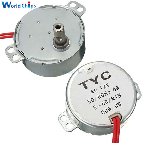 Petit moteur synchrone AC 12V/ AC TYC-50 V 220V 5-6r/min CW/CCW 4W 4KG, moteur à engrenage de couple pour cheminée électrique, 240 ► Photo 1/6