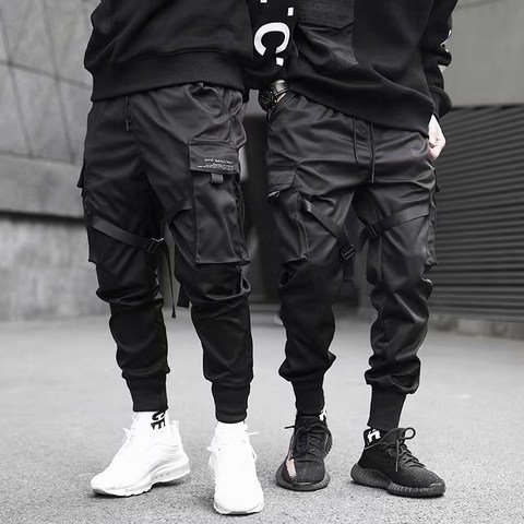 Rubans Harem Joggers hommes Cargo pantalon Streetwear 2022 Hip Hop décontracté poches survêtement pantalon mâle Harajuku mode pantalon ► Photo 1/6