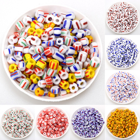 OlingArt – perles de rocaille en verre multicolores, 130 pièces, fleur de porcelaine, perle d'espacement, pour bricolage, broderie/fabrication de collier, bijoux, 5MM ► Photo 1/6