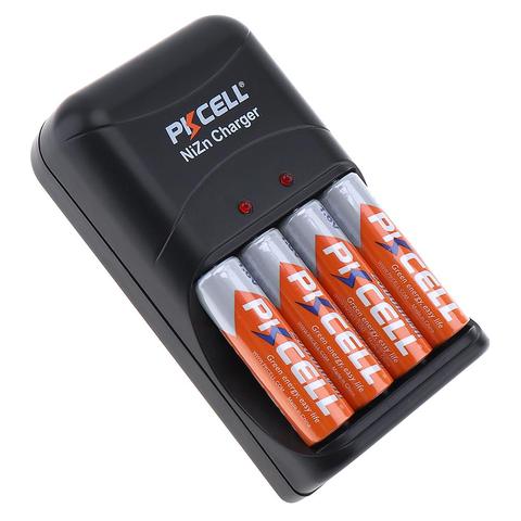8 pièces PKCELL AA batterie Rechargeable 1.6V-1.9v 2500mWh NIZN Batteria chargeur 4 fente Charge 2 fente 4 fente aa AAA ue prise américaine ► Photo 1/6