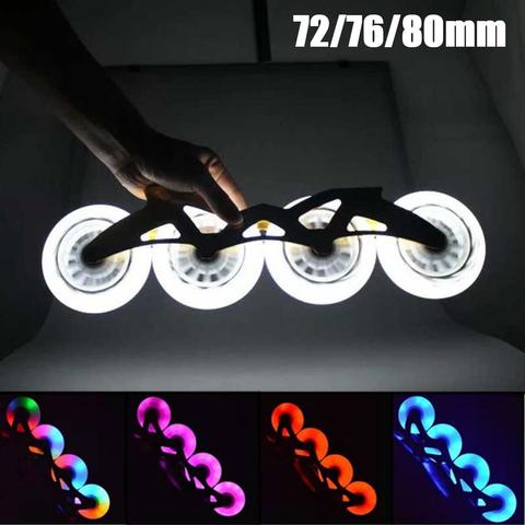 Roulettes de patins de vitesse 80/76/72mm, 2 pièces, lumière LED, clignotant ► Photo 1/6