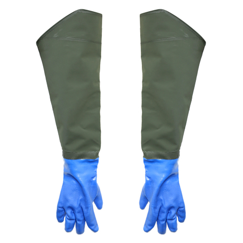 Gant de pêche imperméable épaissi PVC attraper des gants de poisson avec velours antidérapant pêcheur protéger les gants de pêche à la main gants à main ► Photo 1/6